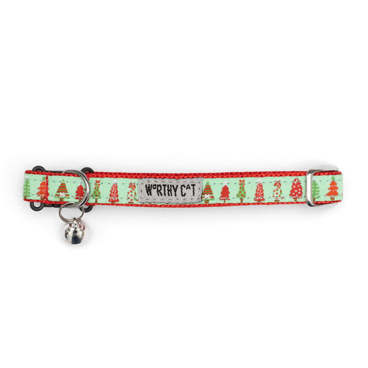 Holiday Trees Cat Collar – Green, Size One Size
