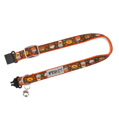 Pumpkin Spice Cat Collar – Brown, Size One Size