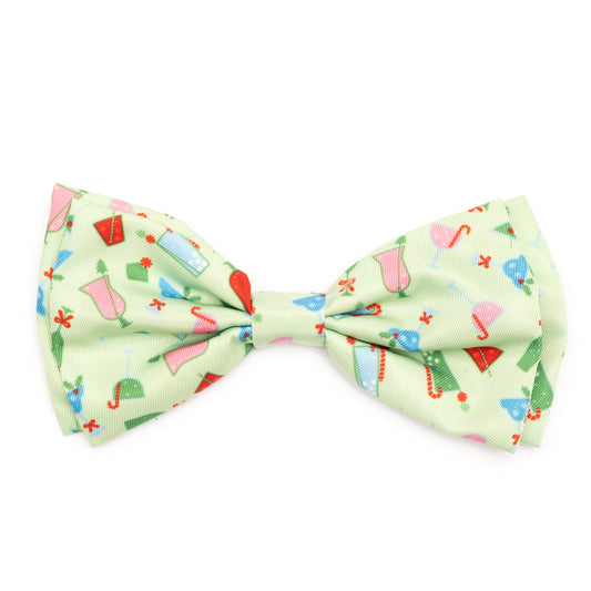 Holiday Cheer Dog Bow Tie – Polyester, Green, Sizes S, L