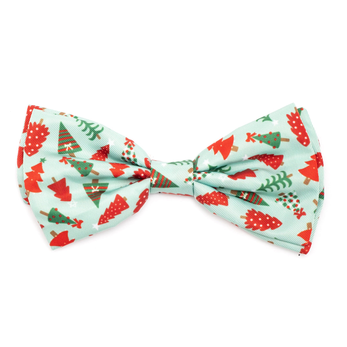Holiday Trees Dog Bow Tie – Polyester, Green, Sizes S, L