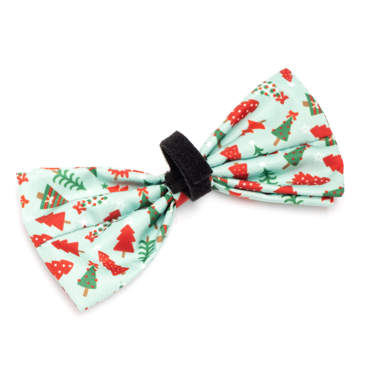 Holiday Trees Dog Bow Tie – Polyester, Green, Sizes S, L