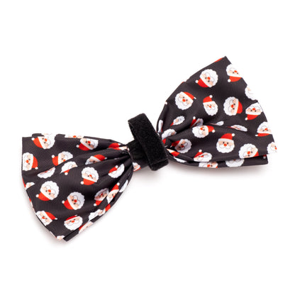 Santa Dog Bow Tie – Polyester, Black, Sizes S, L