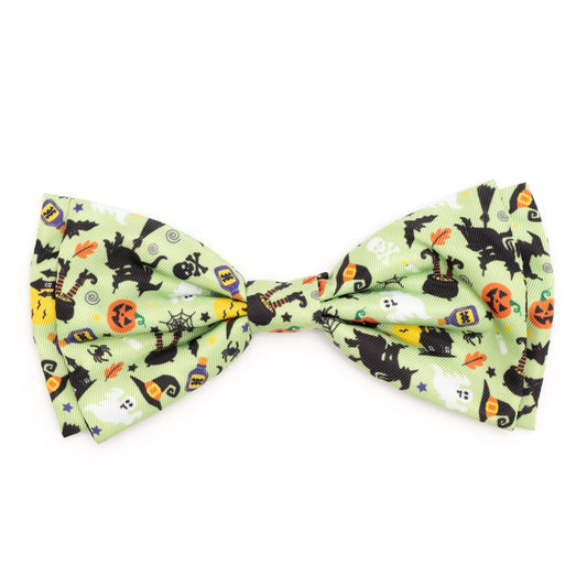 Witches Brew Dog Bow Tie – Polyester, Lime, Sizes S, L