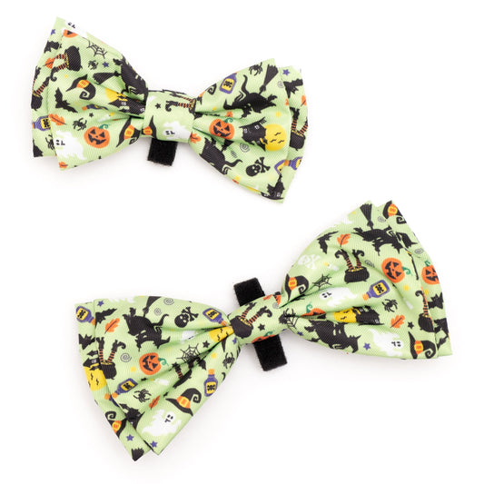 Witches Brew Dog Bow Tie – Polyester, Lime, Sizes S, L