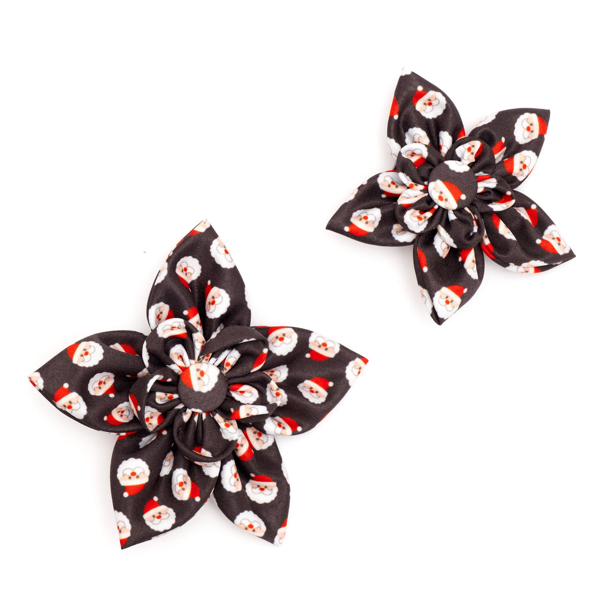 Santa Dog Flower – Polyester, Black, Sizes S, L
