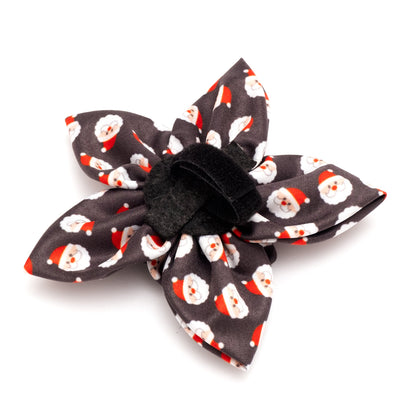 Santa Dog Flower – Polyester, Black, Sizes S, L