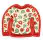 Green Christmas Sweater Squeaky Dog Toy with Red Trim, front view of green sweater shape
