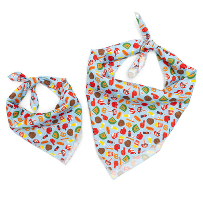 Home Run Dog Bandana – Polyester, Blue, Sizes S, L