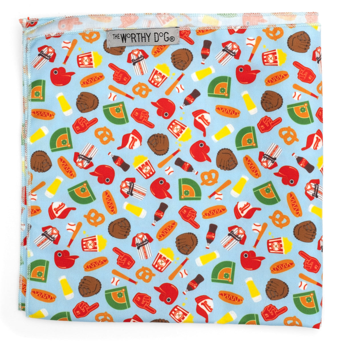 Home Run Dog Bandana – Polyester, Blue, Sizes S, L