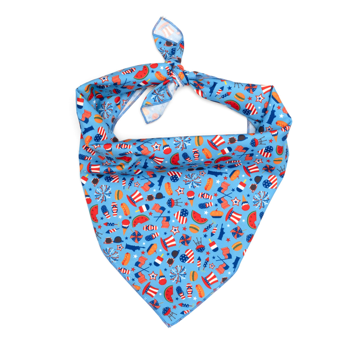 Independence Day Dog Bandana – Polyester, Blue, Sizes S, L