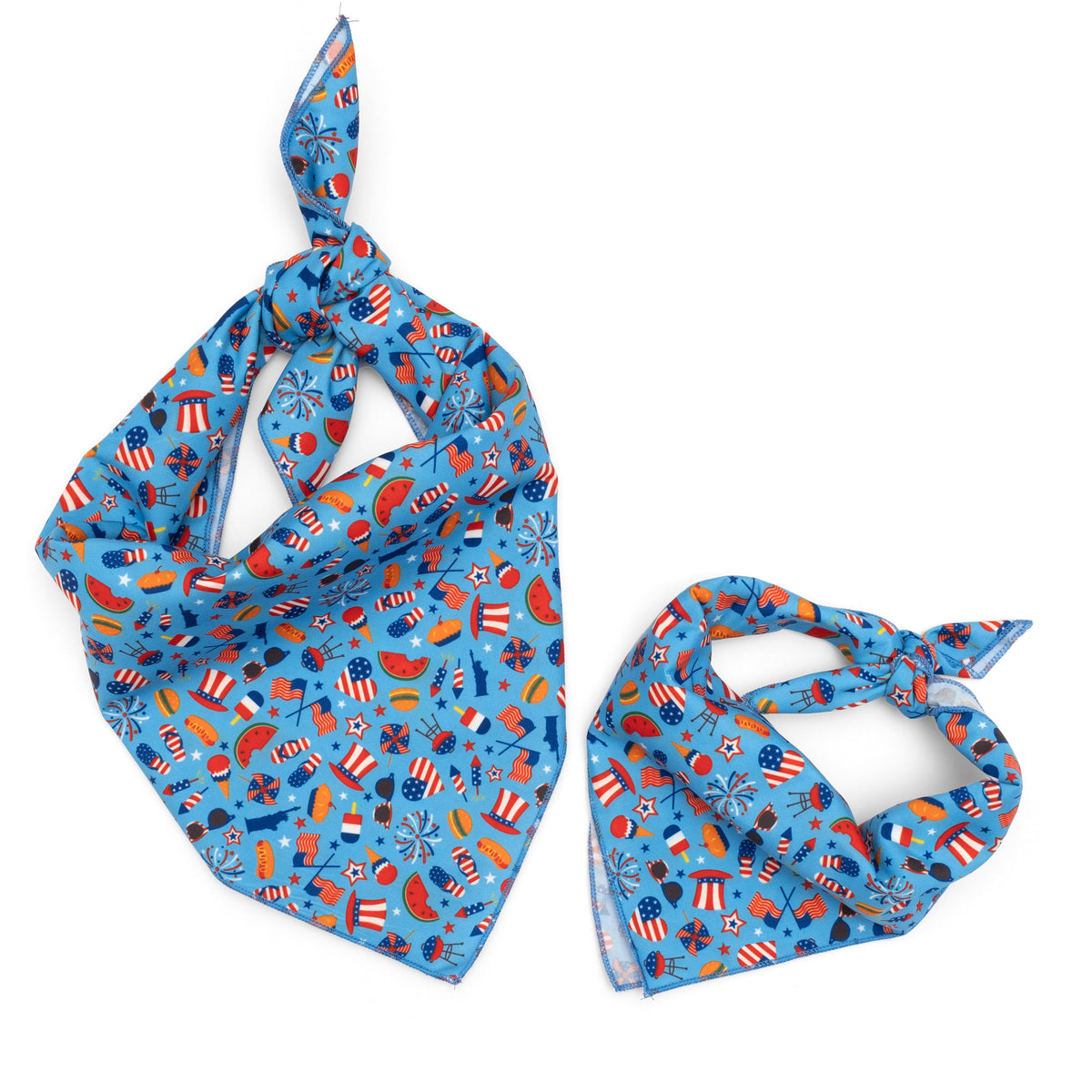 Independence Day Dog Bandana – Polyester, Blue, Sizes S, L