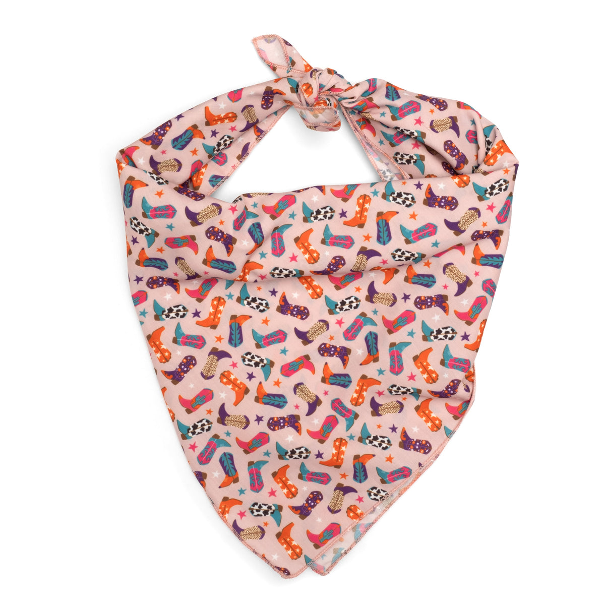 Wild Wild West Dog Bandana – Polyester, Beige, Sizes S, L