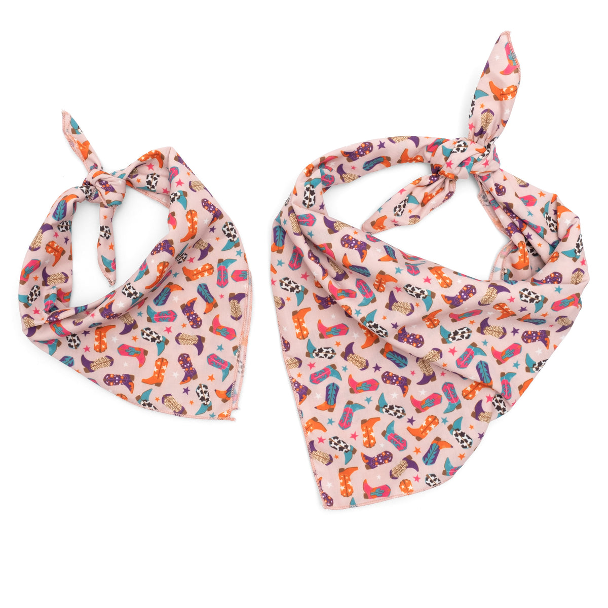 Wild Wild West Dog Bandana – Polyester, Beige, Sizes S, L