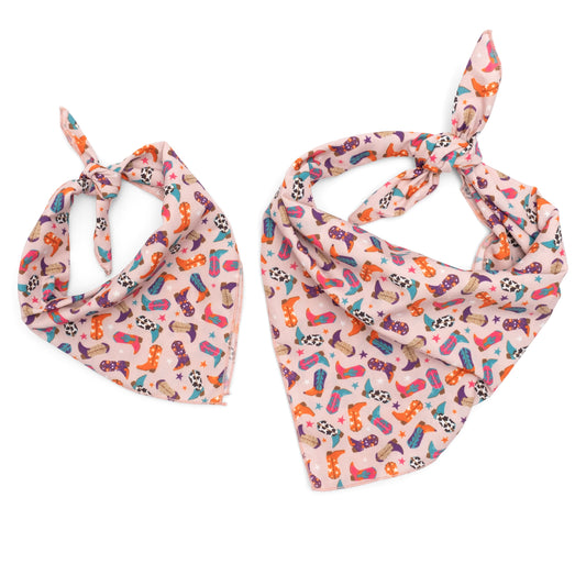 Wild Wild West Dog Bandana – Polyester, Beige, Sizes S, L