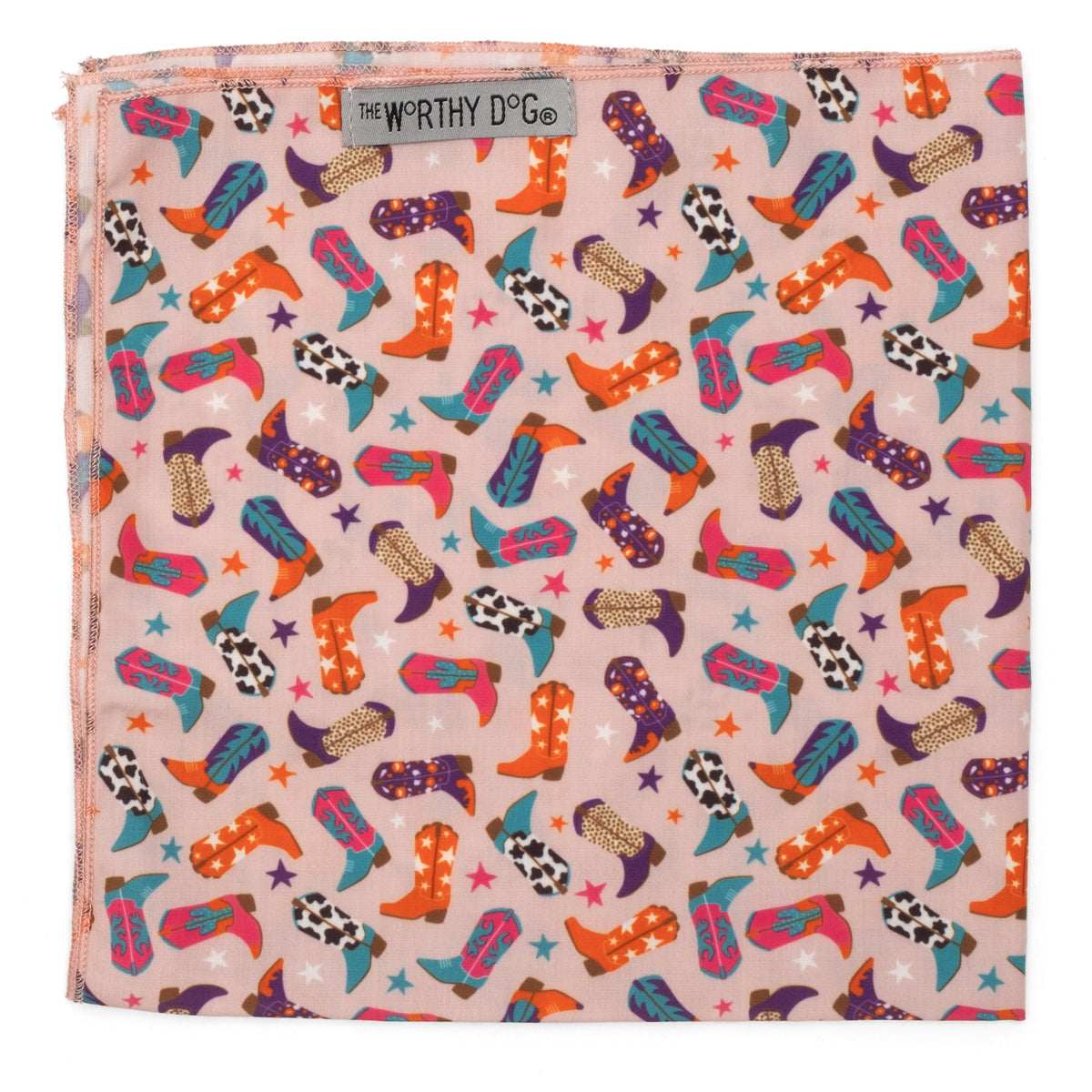 Wild Wild West Dog Bandana – Polyester, Beige, Sizes S, L