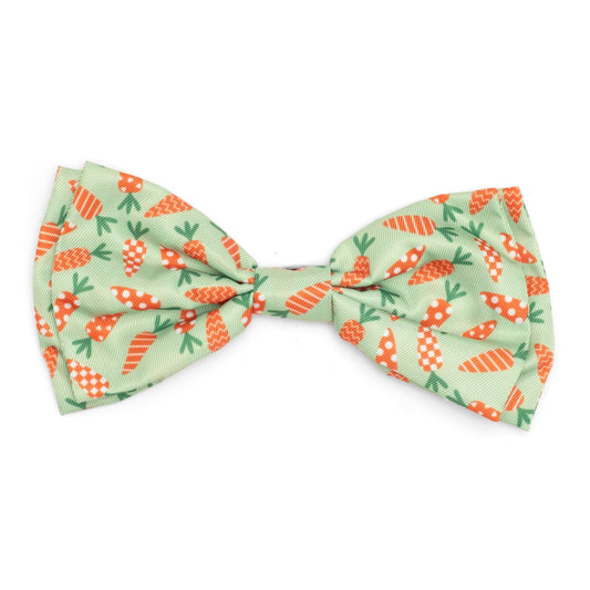Crazy Carrots Dog Bow Tie – Polyester, Green, Sizes S, L