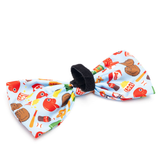 Home Run Dog Bow Tie – Polyester, Blue, Sizes S, L