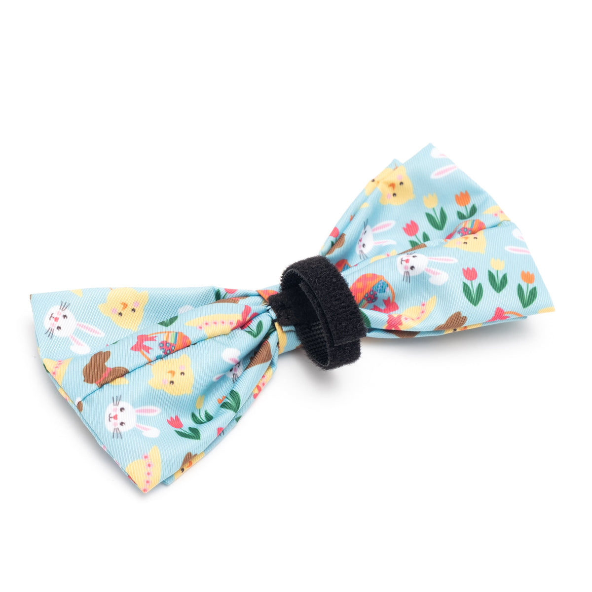 Hoppy Easter Dog Bow Tie – Polyester, Blue, Sizes S, L