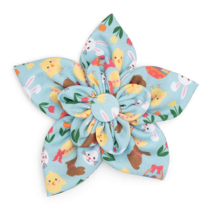 Hoppy Easter Dog Flower – Polyester, Blue, Sizes S, L