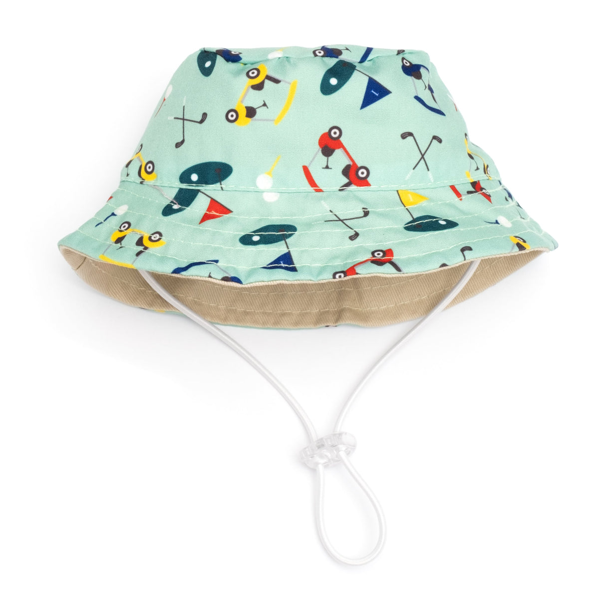 Golf Bucket Dog Hat – Polyester, Green & Pink, Sizes S–XL