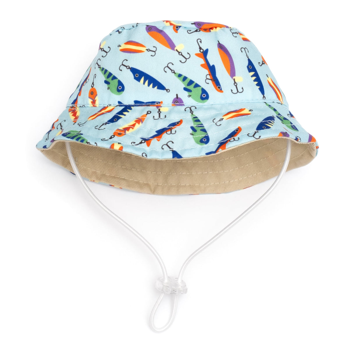 Gone Fishin' Bucket Dog Hat – Polyester, Blue, Sizes S–XL