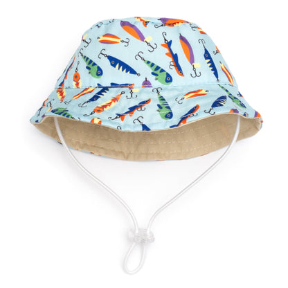 Gone Fishin' Bucket Dog Hat – Polyester, Blue, Sizes S–XL