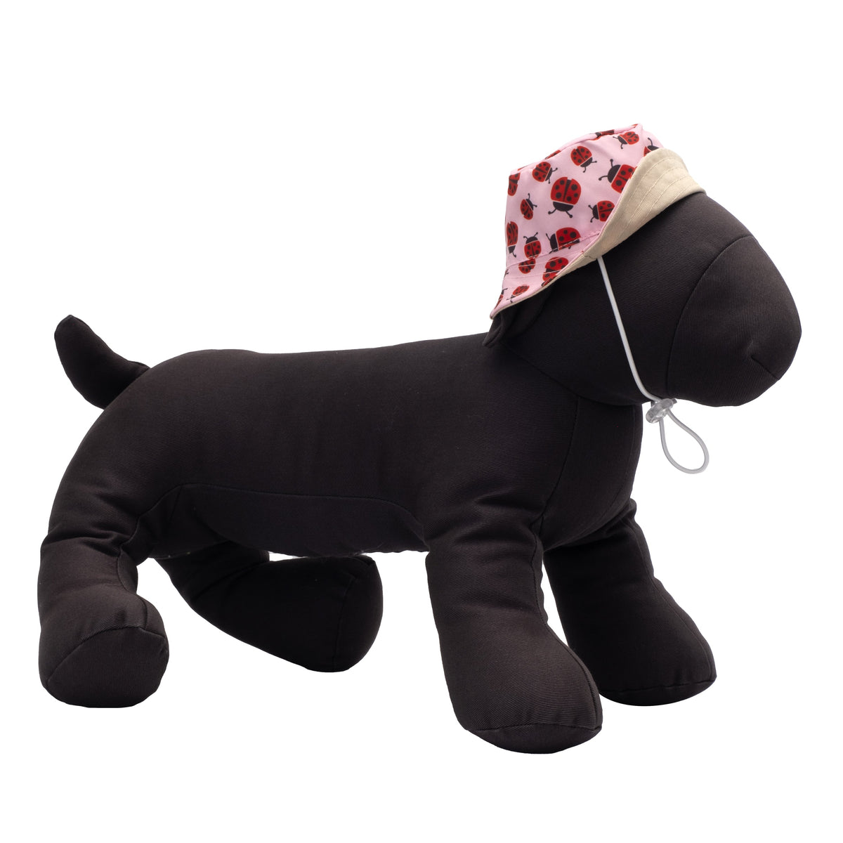 Ladybugs Bucket Dog Hat – Polyester, Pink, Sizes S–XL