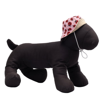 Ladybugs Bucket Dog Hat – Polyester, Pink, Sizes S–XL