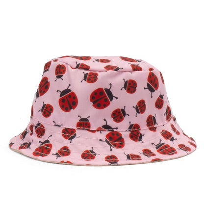 Ladybugs Bucket Dog Hat – Polyester, Pink, Sizes S–XL