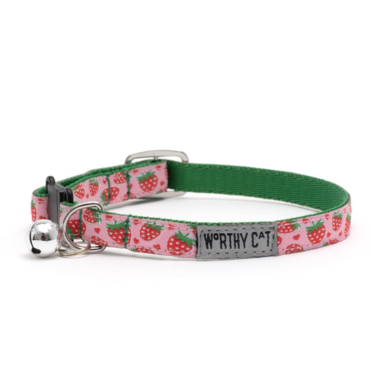 Strawberries Cat Collar – Pink, Size One Size