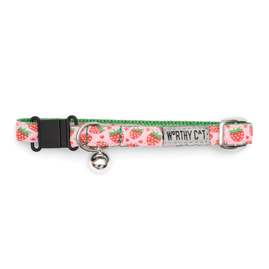 Strawberries Cat Collar – Pink, Size One Size