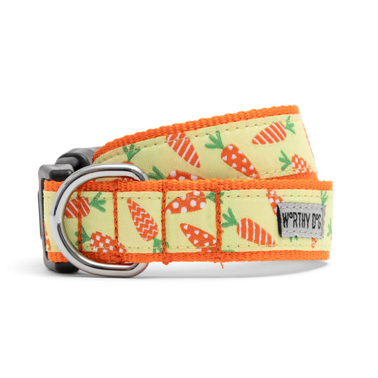 Crazy Carrots Dog Collar – Green, Sizes XS–XL