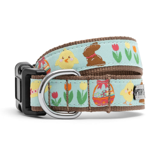 Hoppy Easter Dog Collar – Blue, Sizes XS–XL