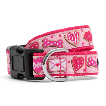 Love & Kisses Dog Collar – Pink, Sizes XS–XL