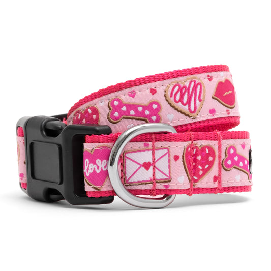 Love & Kisses Dog Collar – Pink, Sizes XS–XL