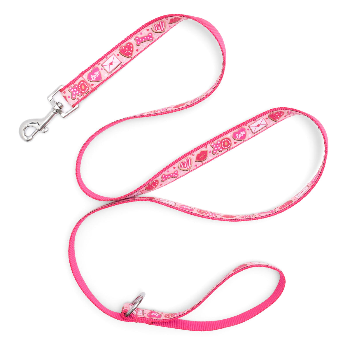 Love & Kisses Dog Leash – Pink, Sizes S, L