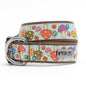 Mint Mushroom Print Nylon Dog Collar in mint, main product view