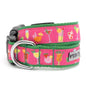 Summer Cheer Dog Collar – Fuchsia, Sizes XS–XL