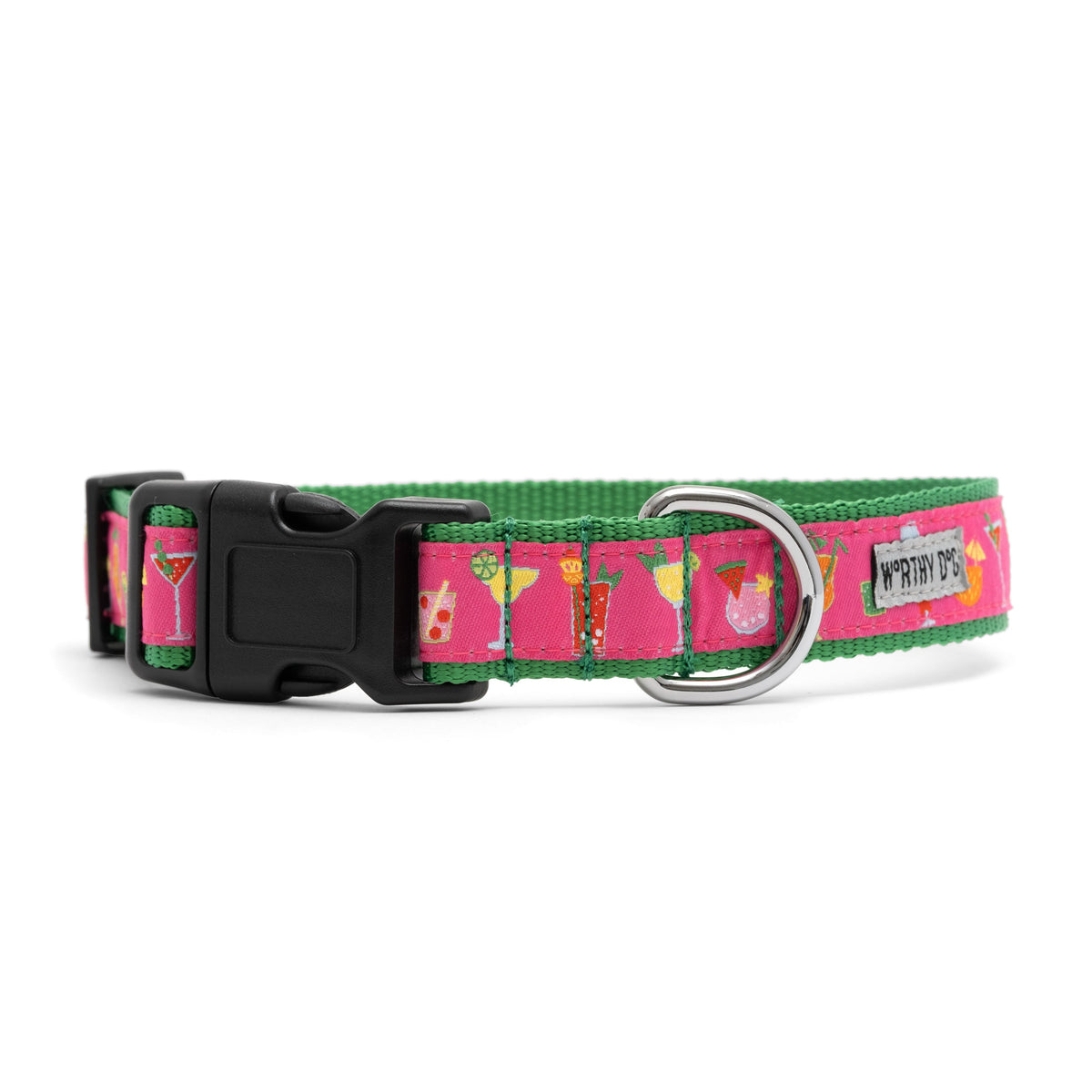 Summer Cheer Dog Collar – Fuchsia, Sizes XS–XL