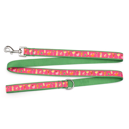 Summer Cheer Dog Leash – Fuchsia, Sizes S, L