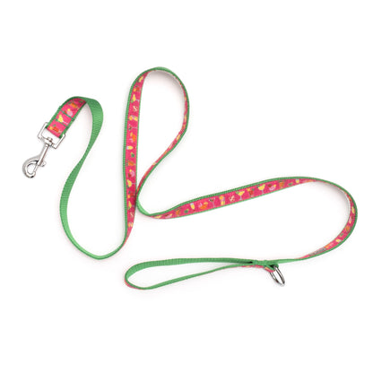 Summer Cheer Dog Leash – Fuchsia, Sizes S, L