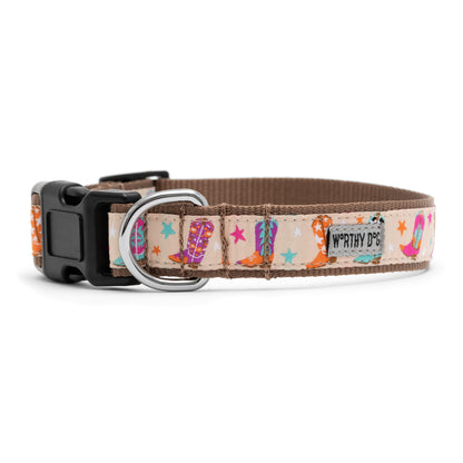 Wild Wild West Dog Collar – Beige, Sizes XS–XL