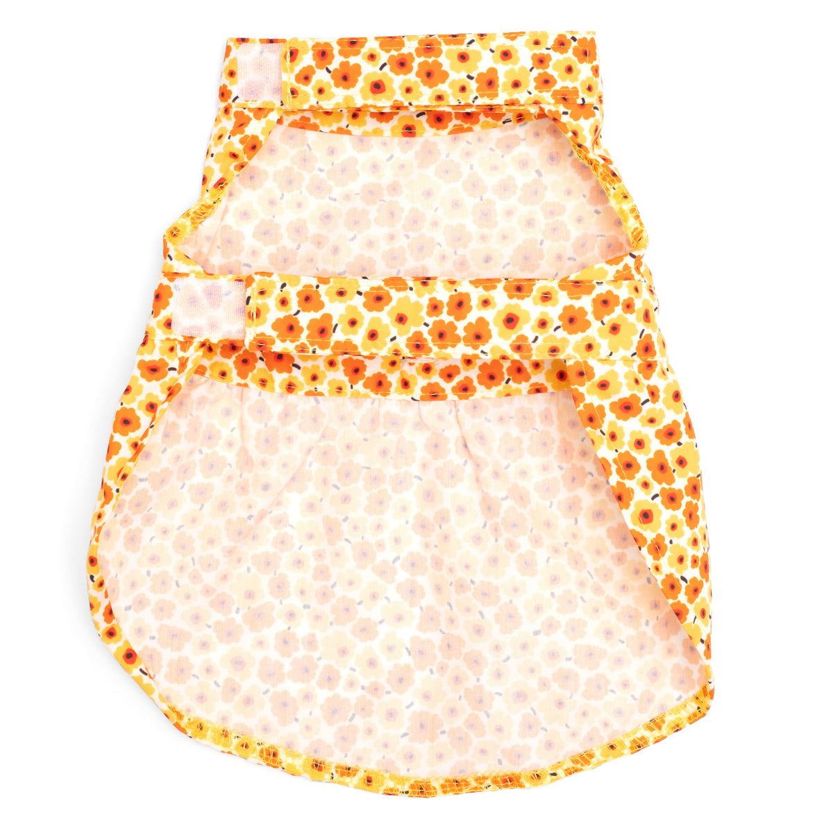 Fleurs Dog Dress – Polyester, Yellow, Sizes XS–XXL