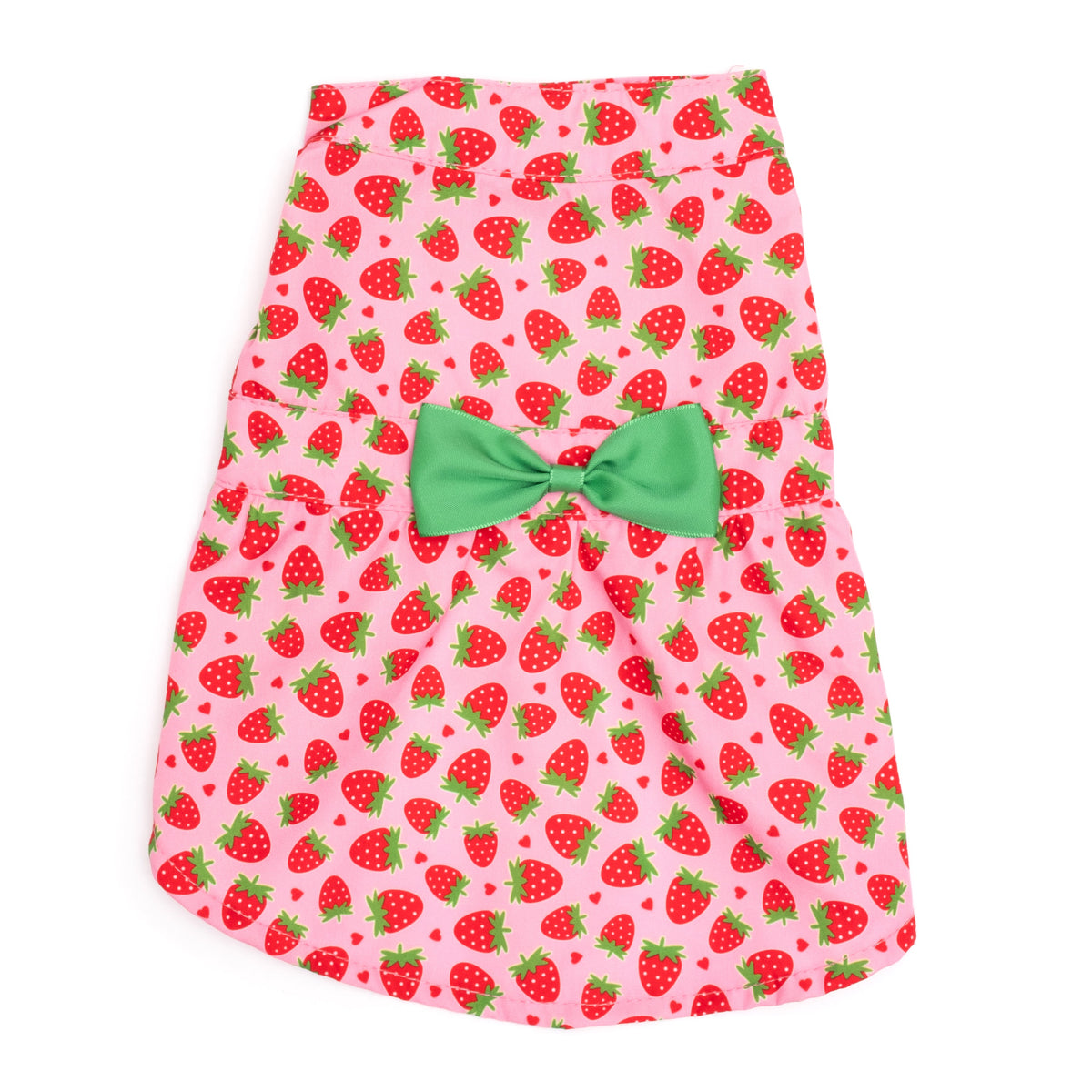 Strawberries Dog Dress – Polyester, Pink, Sizes XS–XXL