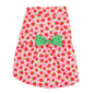 Strawberries Dog Dress – Polyester, Pink, Sizes XS–XXL