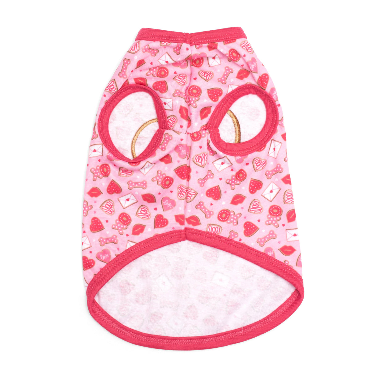Love & Kisses Dog Tank Top – Cotton, Pink, Sizes XS–XXL