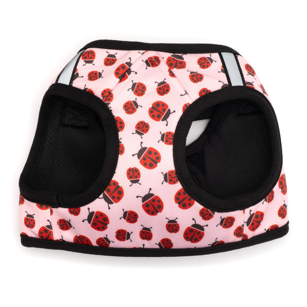 Pink Ladybug Step-In Dog Harness in pink ladybugs, product view 2