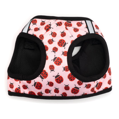 Pink Ladybug Step-In Dog Harness in pink ladybugs, product view 2
