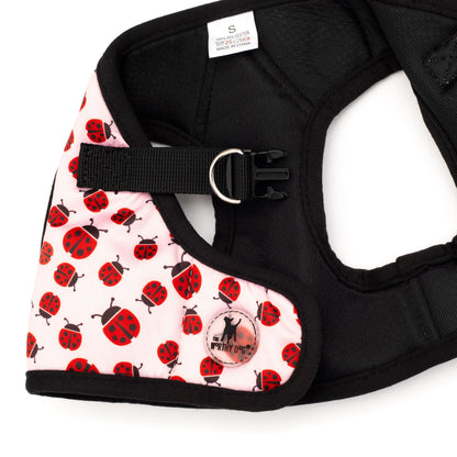 Pink Ladybug Step-In Dog Harness in pink ladybugs, product view 3