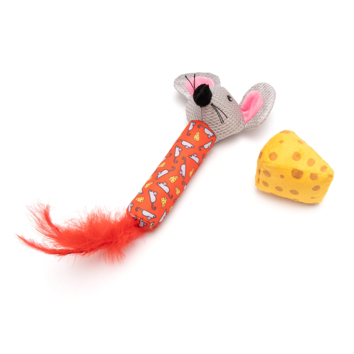 Mouse & Cheese Catnip Toy Set, multicolored, product view 3